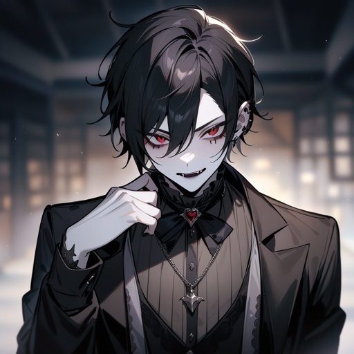 Pale-skin, teen, male, masculine, gothic, vampire, black-hair