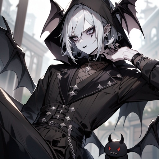 Pale-skin, male, gothic, demon