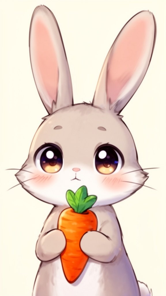 rabbit holding a carrot