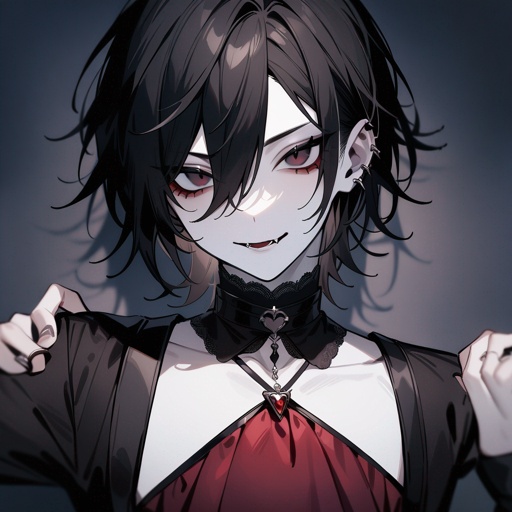 Pale-skin, teen, male, masculine, gothic, vampire, black-hair, dark-eyes