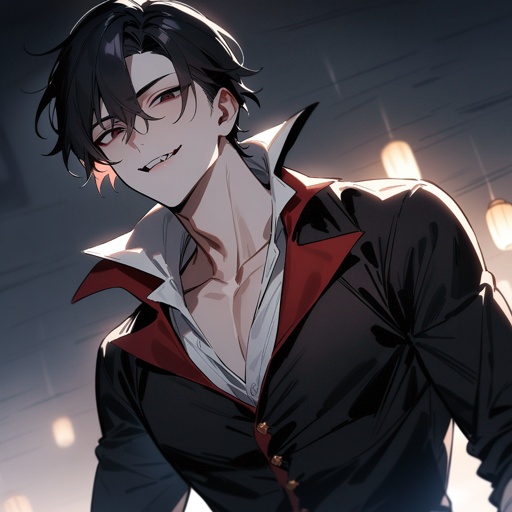 Pale, teen, male, masculine, vampire, black-hair, dark-eyes,