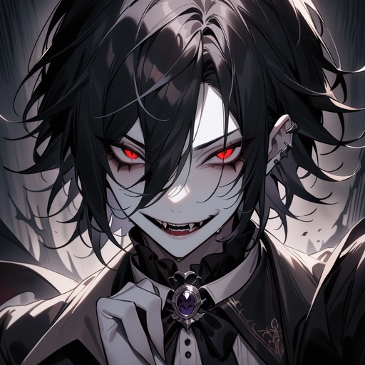 Pale-skin, male, gothic, vampire, black-hair, evil-eyes